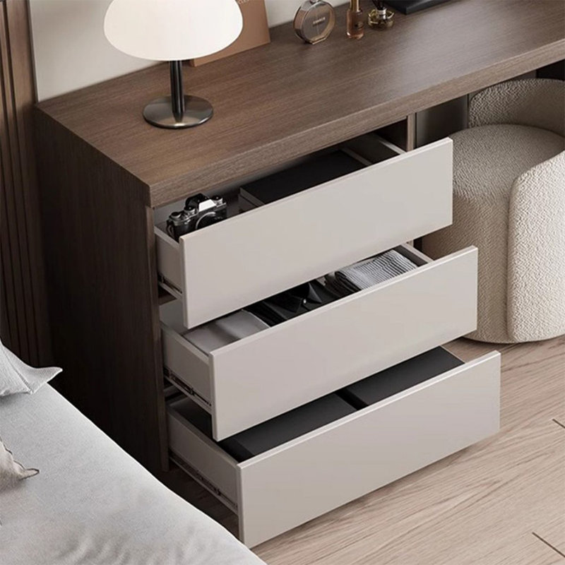 Coiffeuse avec miroir lumineux, 4 tiroirs, 1 chaise