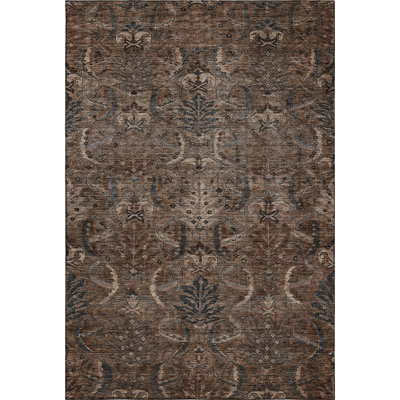 Premium Machine Washable Jamestown AMF1082 Damask Rug