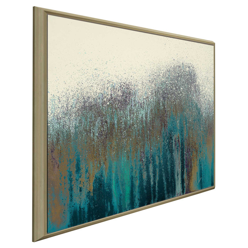 Teal Woods - Reproduction sur toile avec cadre flottant, H 39,5 po x l 39,5 po x P 2 po