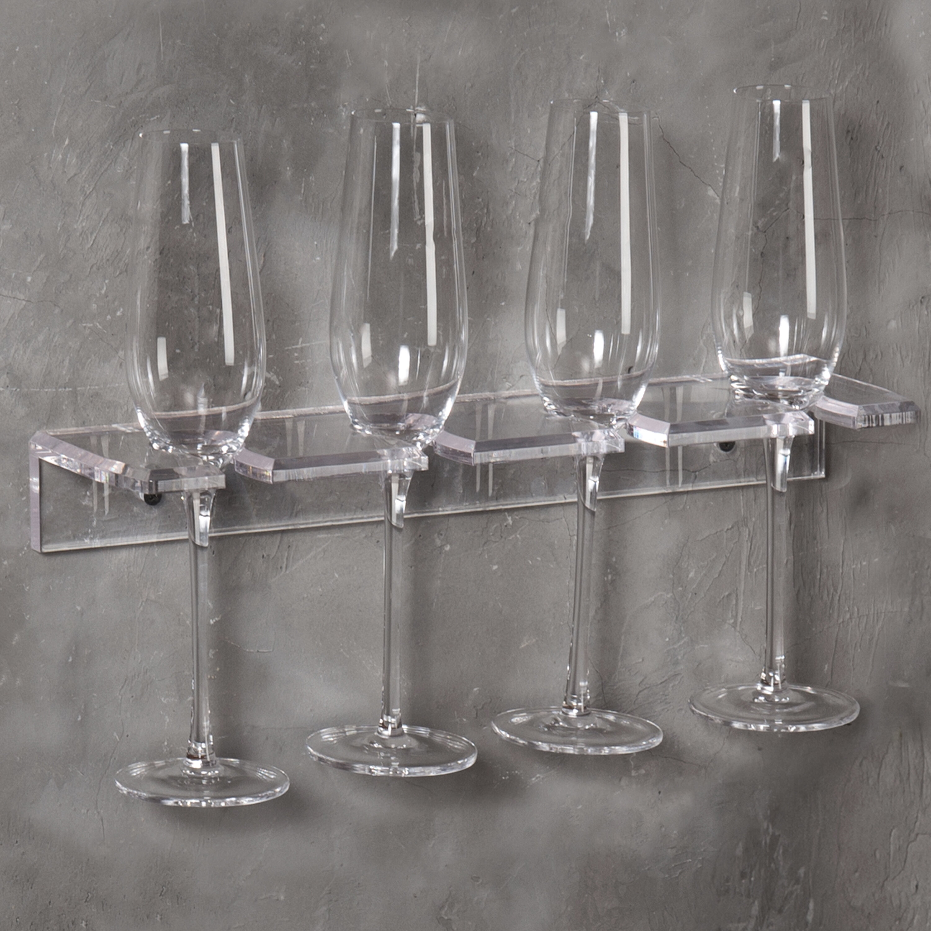 Clear Acrylic Champagne Flute Glass Holder Stand, 2 Tier Hanging