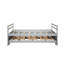 Lit simple gris avec tête de lit, lit gigogne et rangement de style moderne-938297025