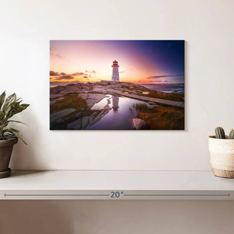Peggys point lighthouse sunset Aletra, H 8 po x l 12 po