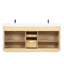 Meuble-lavabo double 80 po avec plateau en quartz blanc Rakestraw-433234583