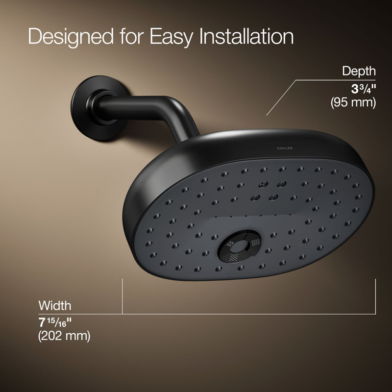 Statement™ Oval Multifunction Showerhead with Katalyst Air-Induction Technology, Matte Black