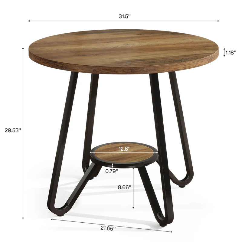 Table basse ronde polyvalente avec une construction durable et une conception compacte, parfaite pour les petits espaces et les usages multiples