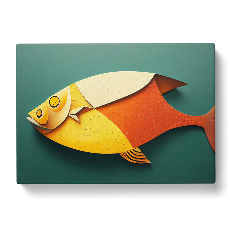 Painted Fish Vol.4 - Wrapped Canvas, 35cm H x 50cm W x 3cm D