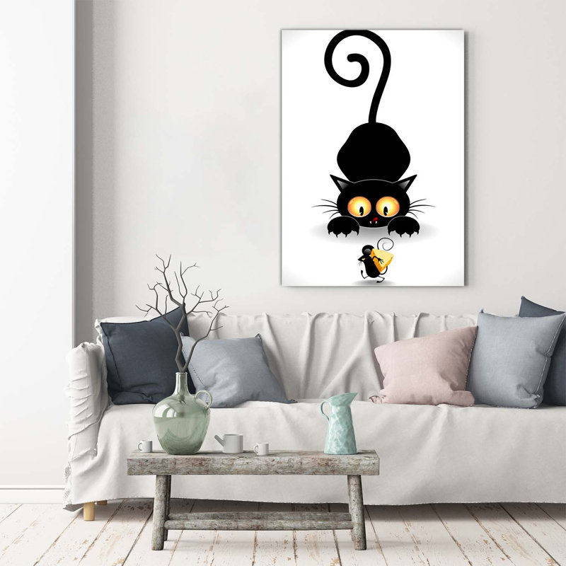 Cat And Mouse - Wrapped Canvas Print
