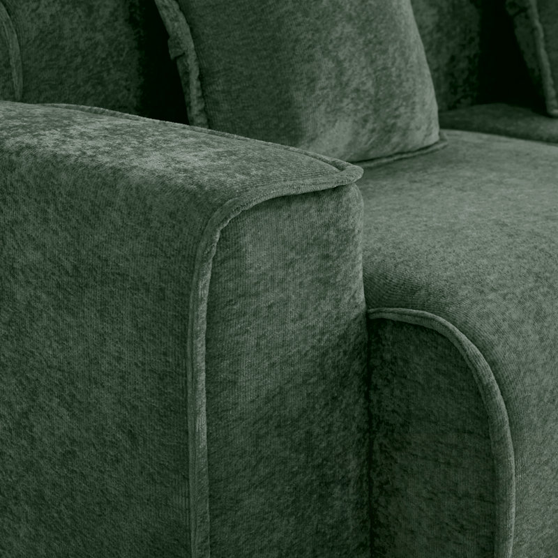 Causeuse en velours avec deux coussins, Vert
