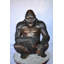 Statue de gorille assise détaillée et impressionnante en bronze, taille: 22 po x 16 po x H 30 po
