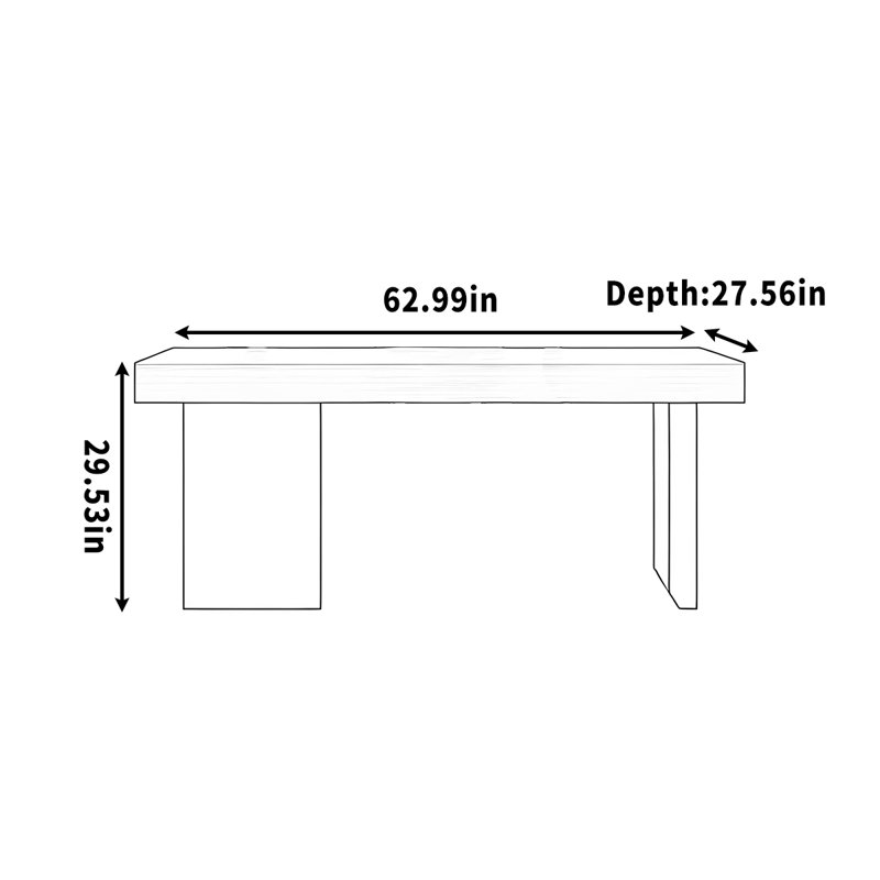 Dinkins, 29.53" H x 62.99" W x 27.56" D