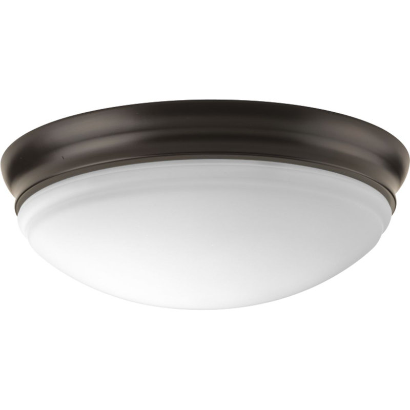 Plafonnier encastré simple à 1 lumière Mccully, H 4,25 po x l 11 po x P 11 po, Bronze antique