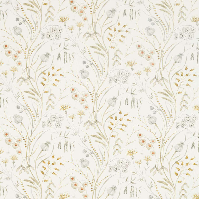 Summer Harvest Fabric, Silver/Corn