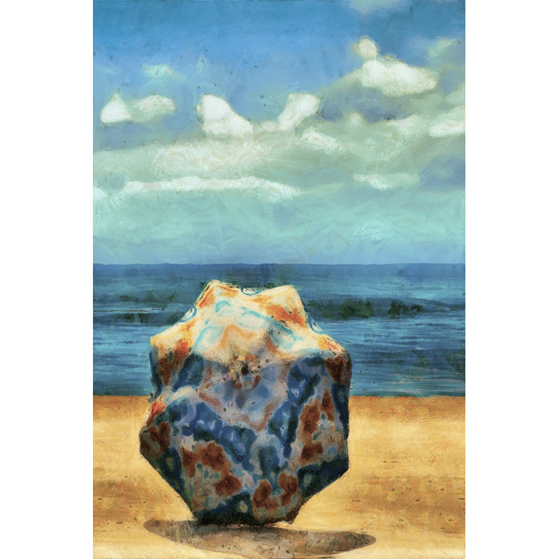 Beach Umbrella III by Alonzo Saunders - Painting on Canvas, 76 cm H x 51 cm W, Wrapped Canvas