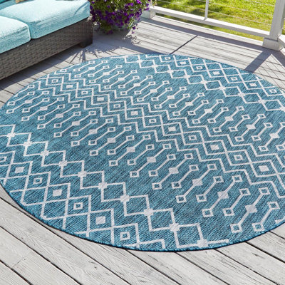 Tapis intérieur / extérieur bleu / gris Harlee