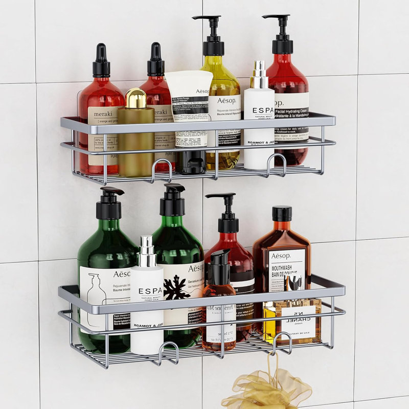 Organisateur de panier de douche antirouille Uamector, Argent argent