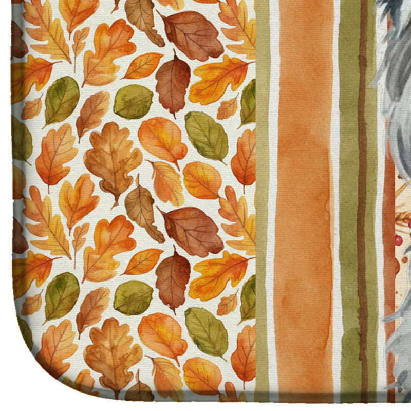 Tapis de séchage d'automne gris Skye Terrier Heirloom