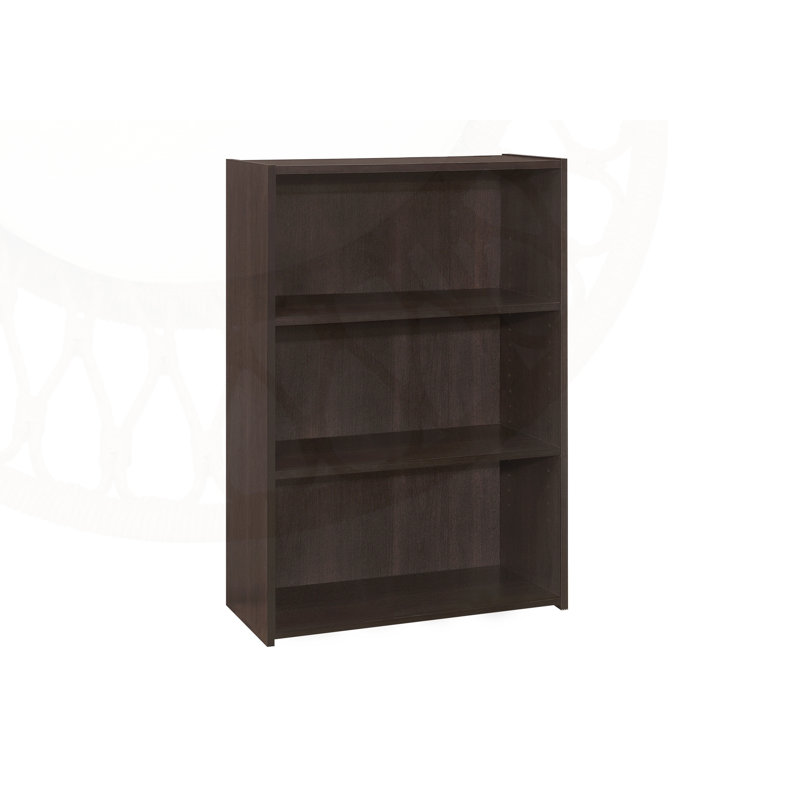 Bibliothèque, bibliothèque, 6 niveaux, H 72 po, bureau, chambre à coucher, stratifié, blanc, transitionnel, Espresso