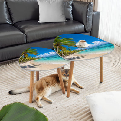 Ensemble de 2 tables basses gigognes Triangle