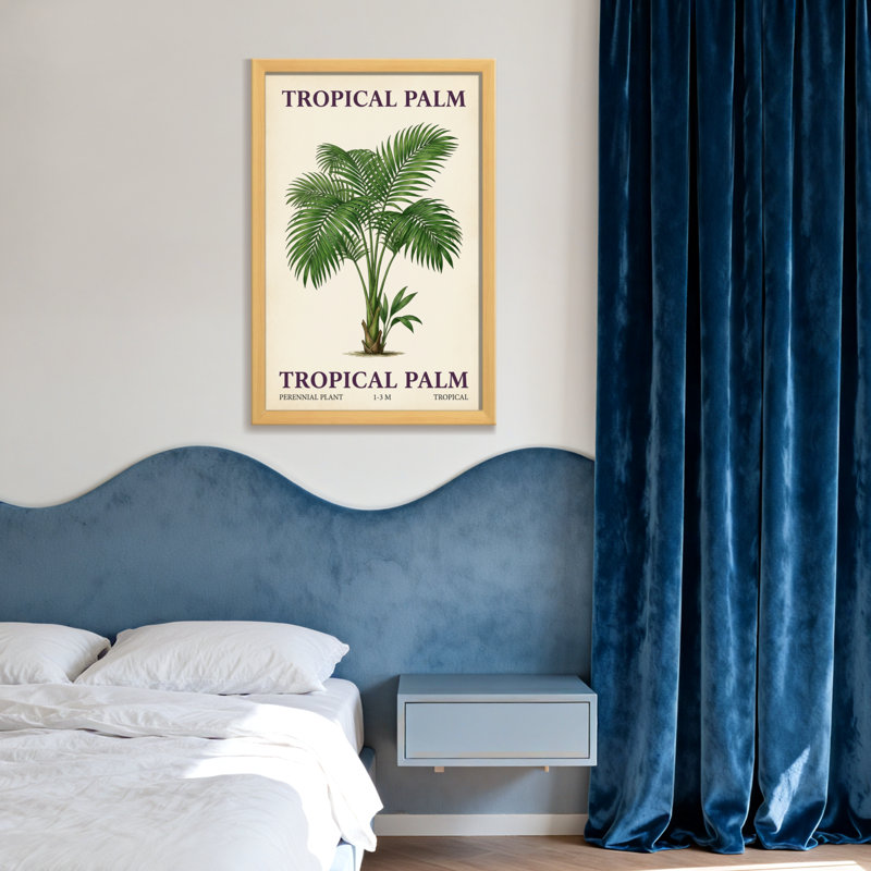 Plantes et fleurs, motif de palmier tropical, H 24 po x l 36 po, Toile tendue, Ne s’applique pas