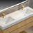 Fully assembled 60" Oak Floating Bathroom Vanity Modern Wall-Mounted Double Basin Bathroom Dressing Table Set