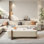 Creamy crystal stone coffee table