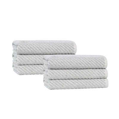 Amelia Viscose Cotton Blend Medium Weight Textured Diagonal Ribbed Hand Towels