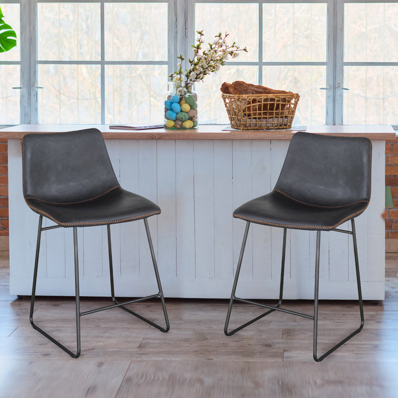 Tabouret de comptoir 24 po Nettleton, Noir
