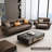 Coffee Genuine Leather Standard Sofa cushion couch