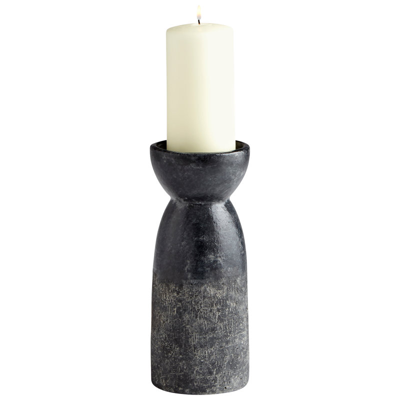 Escalante Black Ceramic 8" Tall Candle Lantern