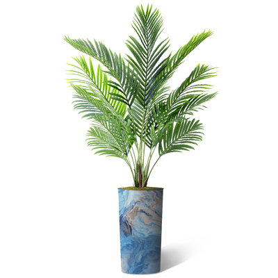 Artificial Plant In Planter, Fake Areca Tropical Palm Plant Home Decoration (Plant Pot Plus Plant)