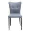 Ensemble de 2 chaises de salle à manger à haut dossier avec design ergonomique: structure en fer forgé, siège en cuir et coussins en éponge à rebond élevé-44138351