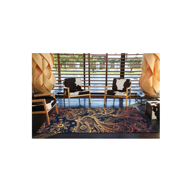 Tapis décoratif lavable à motifs mixtes, Sous-tapis carré 3 pi 11 po inclus