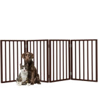 Pet Gate Indoor Foldable Wooden Dog & Cat Gate, Freestanding Accordion Safety Fence for Stairs, Hallways & Doorways, No Tools Required, Pet Barrier by PETMAKER