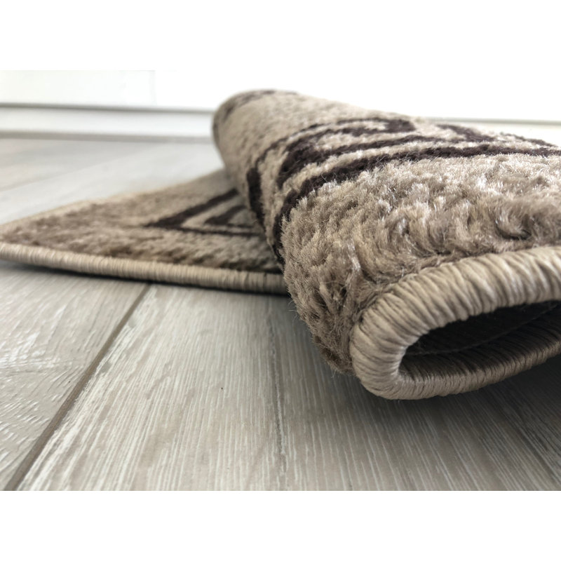 Beaulieu Non-Slip Geometric Doormat, Rectangle 47 x 80cm