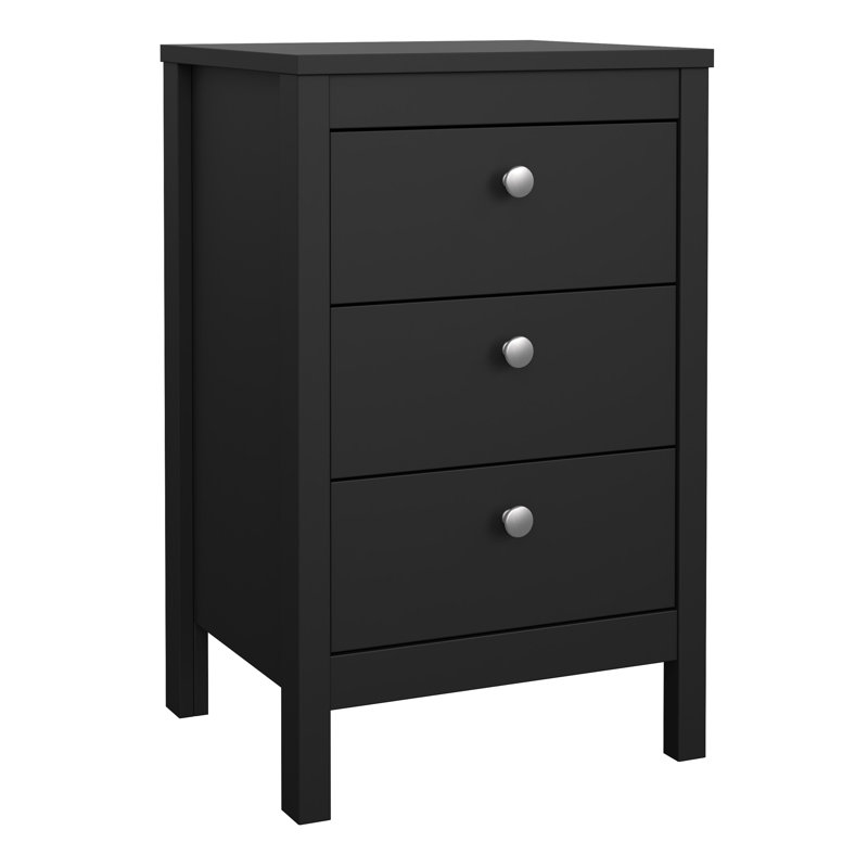 Reeni 43.8cm W Manufactured Wood Bedside Table, Black