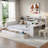 Multifunctional Wooden Daybed With Storage Shelves, Study Desk And 2 Drawers-75303003-75303002
