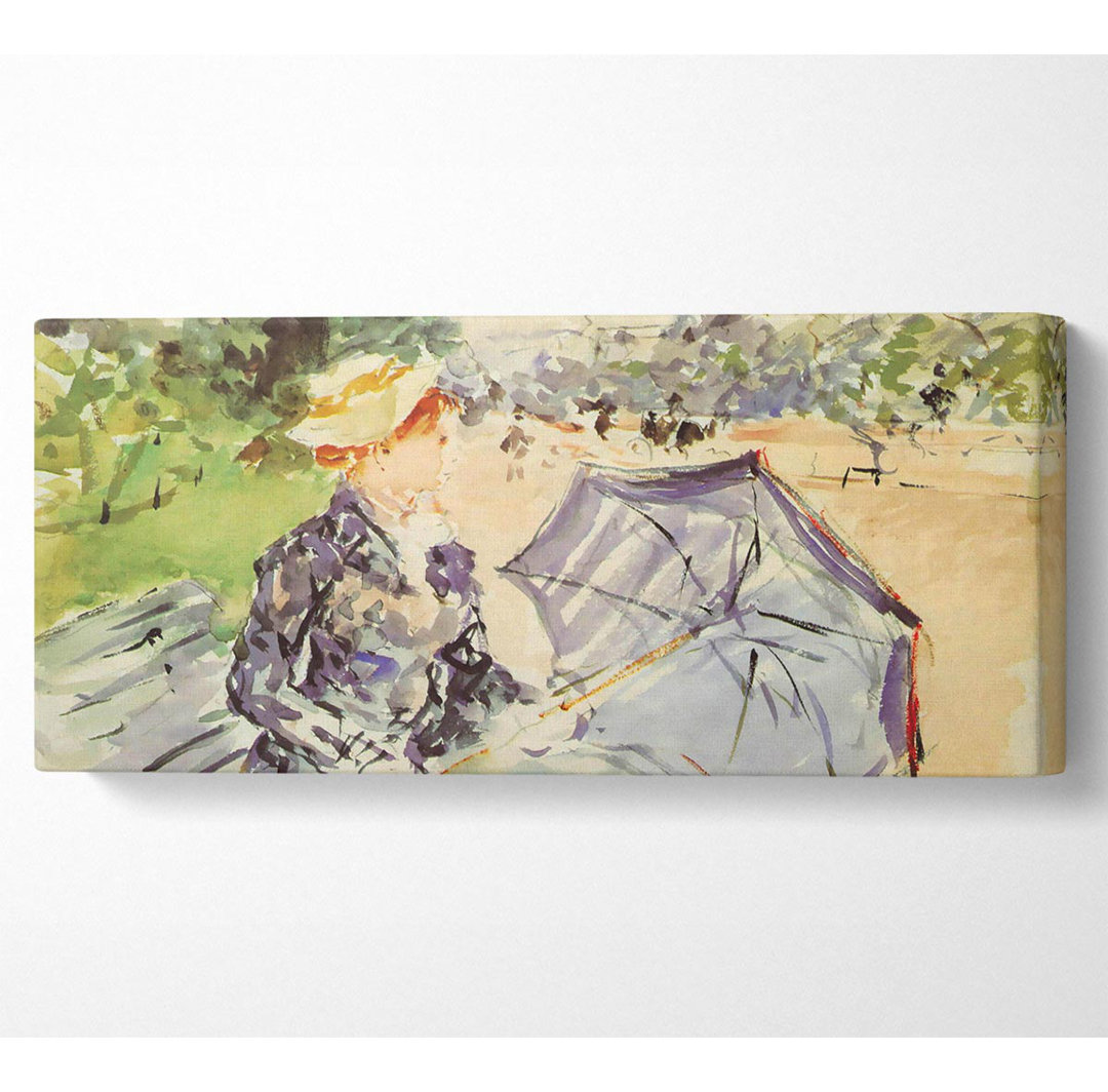 Morisot Frau mit Sonnenschirm im Park sitzend - Kunstdrucke auf Leinwand