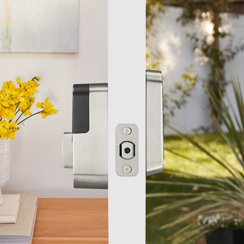 Satin Nickel Smart Keypad Deadbolt with Wi-Fi and Bluetooth