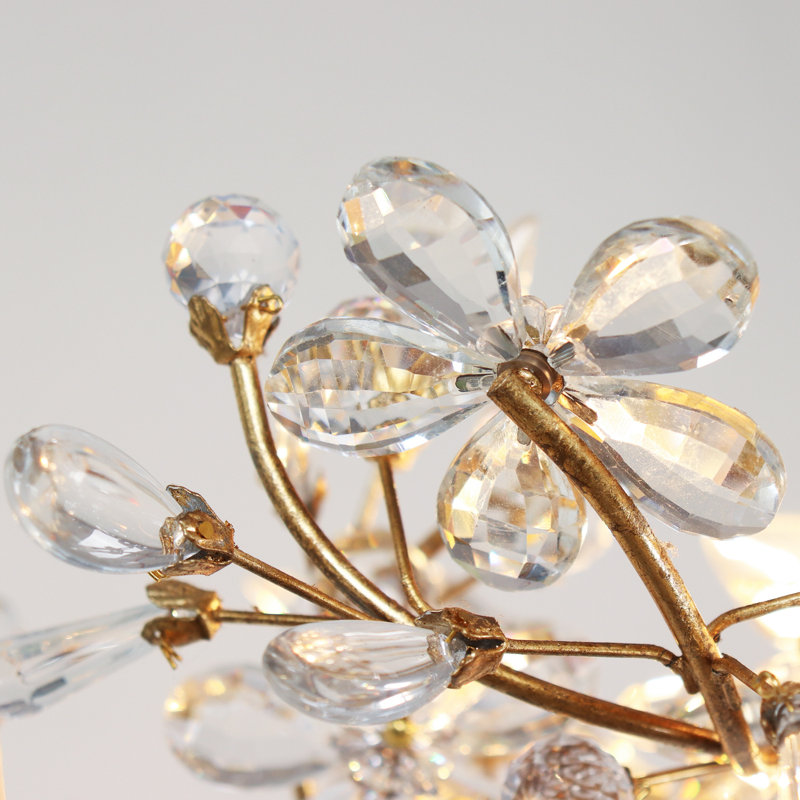 Plafonnier semi-encastré en cristal 8 lumières Kethe