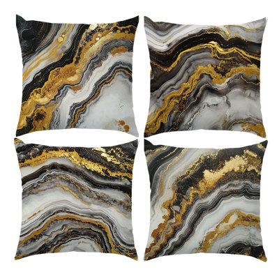 4 Pcs Marble Pattern Decorative Pillow Covers