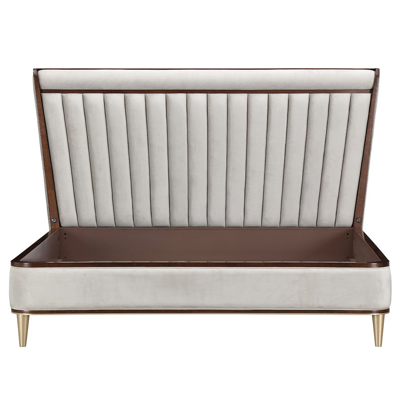Houston Eastern King Channel Tufted Panel Bed - Walnut