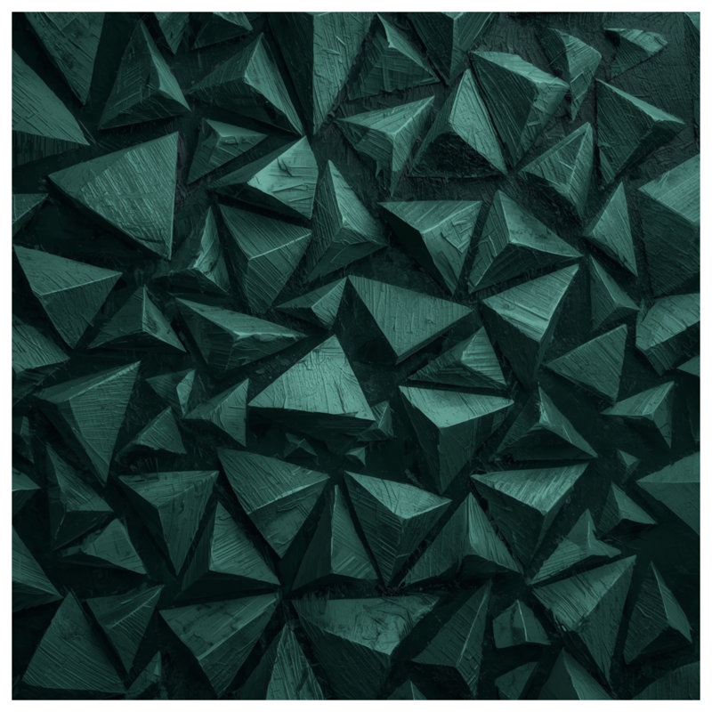 Tapis de bain vert à motif de pyramides géométriques, L 24 po x L 17 po