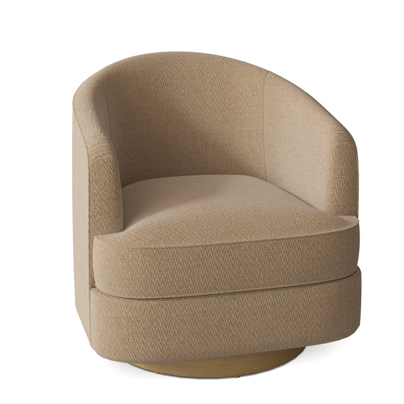 Tipsy Upholstered Swivel Barrel Chair, Hazelnut, Smoke (9508 63)