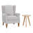 A High-back Comfortable Reading Chair And A Solid Wood Coffee Table (natural Wood Color)-1628905982