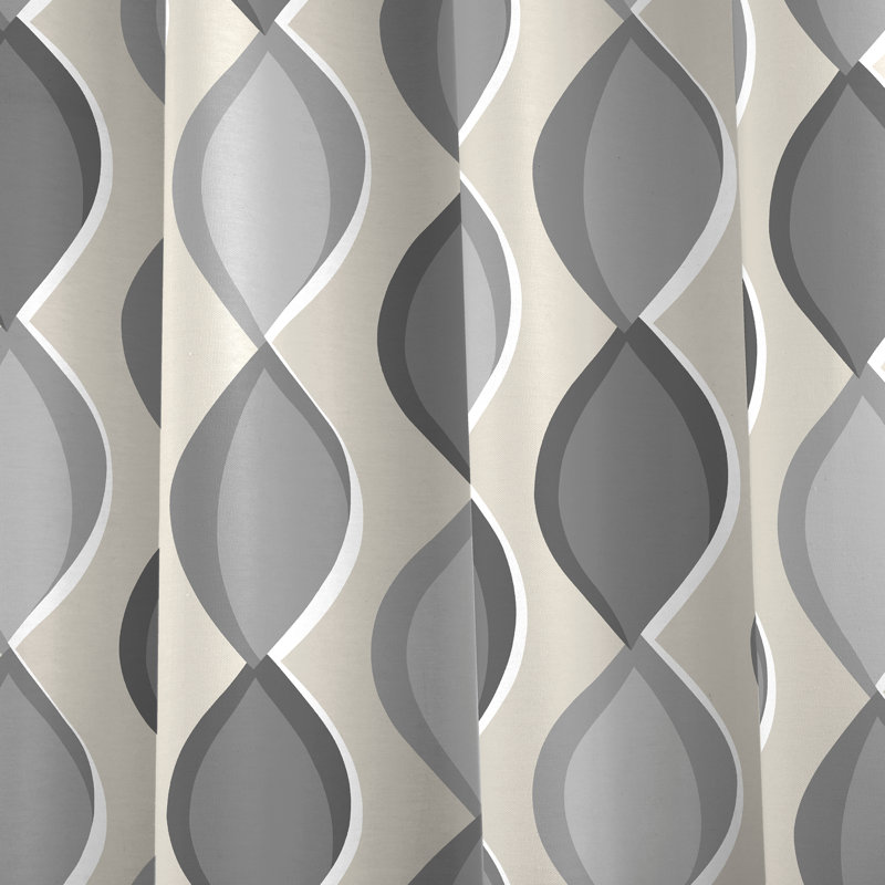 100% Cotton Ready Made Eyelet Curtain, Grey, Width 168 x Drop 229 cm