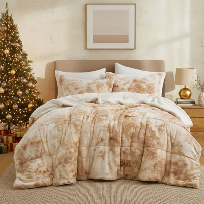 Sherpa 3 Piece Faux Down Comforter Set