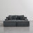 Boneless Upholstered Compression Faux Rabbit Fur Flannel Modular Oversized Sleeper Sofa with Pillows No Assembly Required-1346437164