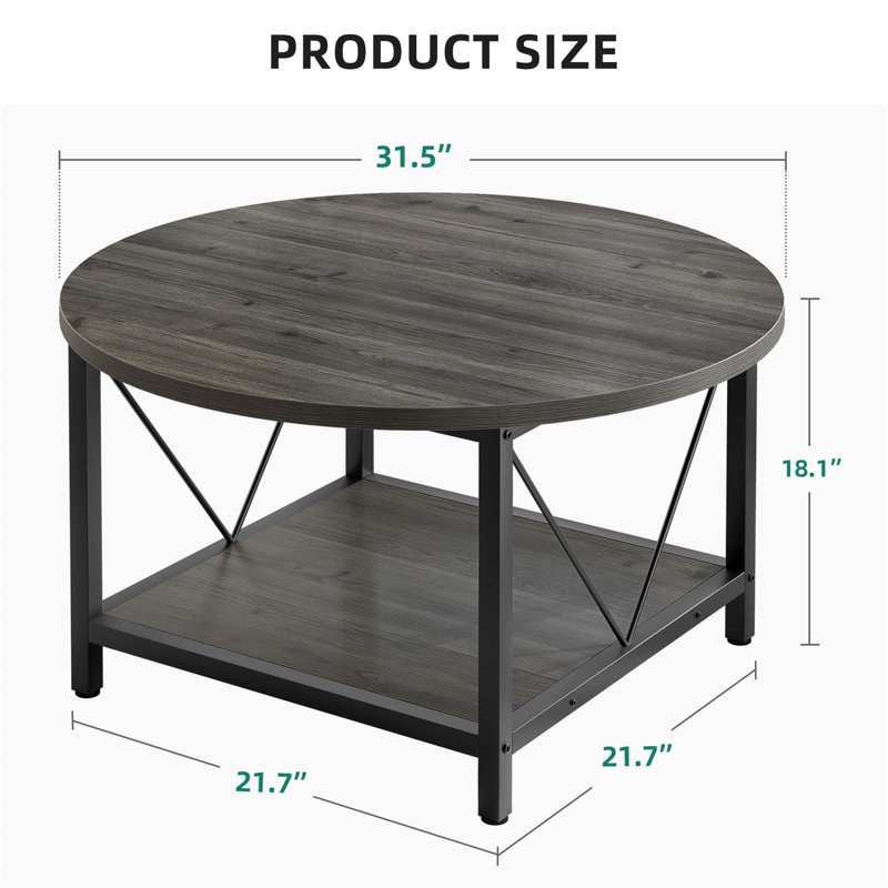 Amarilda Coffee Table with Storage, Grey