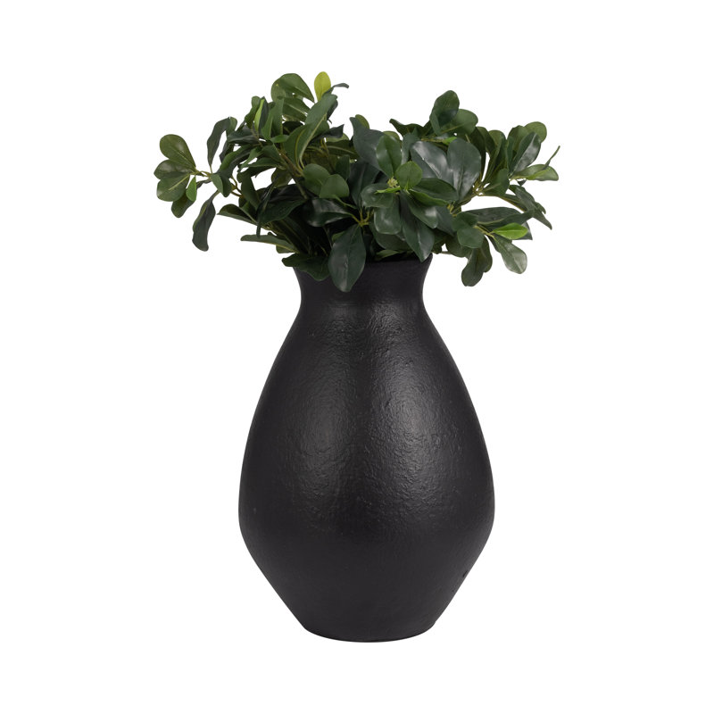 Vase de table classique décoratif en terre cuite pour la décoration intérieure, Noir