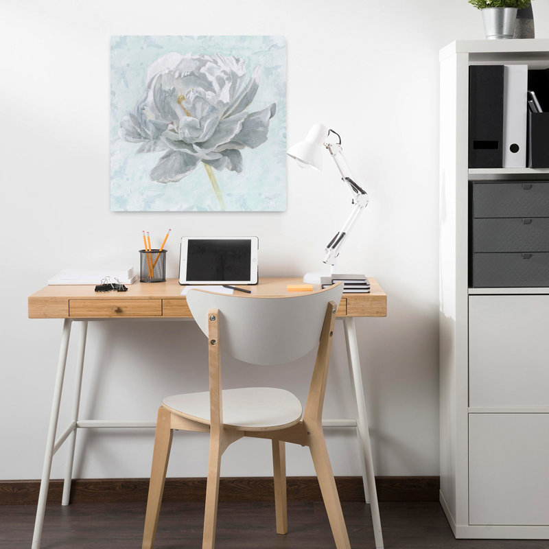Art contemporain contemporain avec pivoines II avec fleurs, H 18 po x l 18 po
